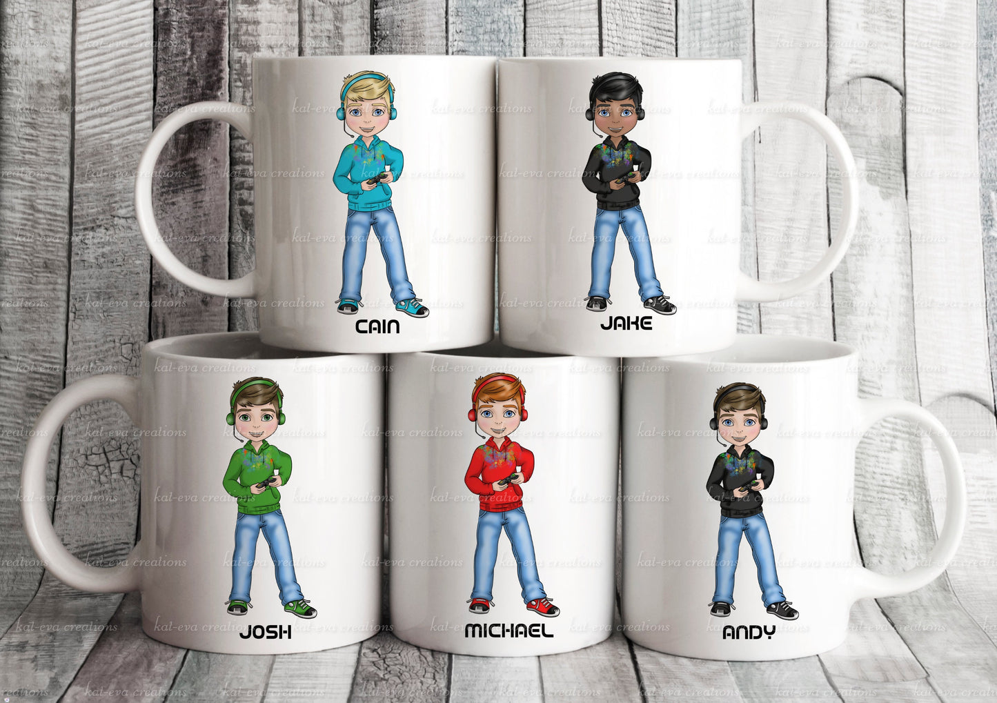 gamer mug. personalised gamer boy mug, gaming mug ideal birthday, christmas or secret santa gift. christmas eve box stocking filler