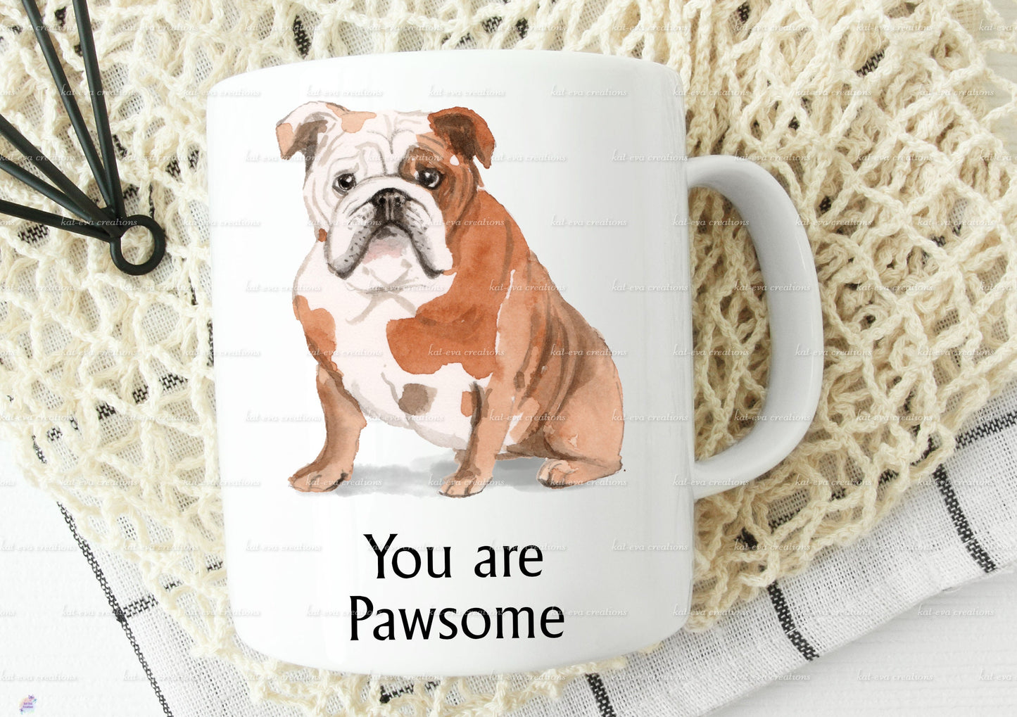 personalised dog mug, lots of dogs available, spaniel, cockerpoo, labrador, poodle, bulldog, collie, yorkie, terrier and more