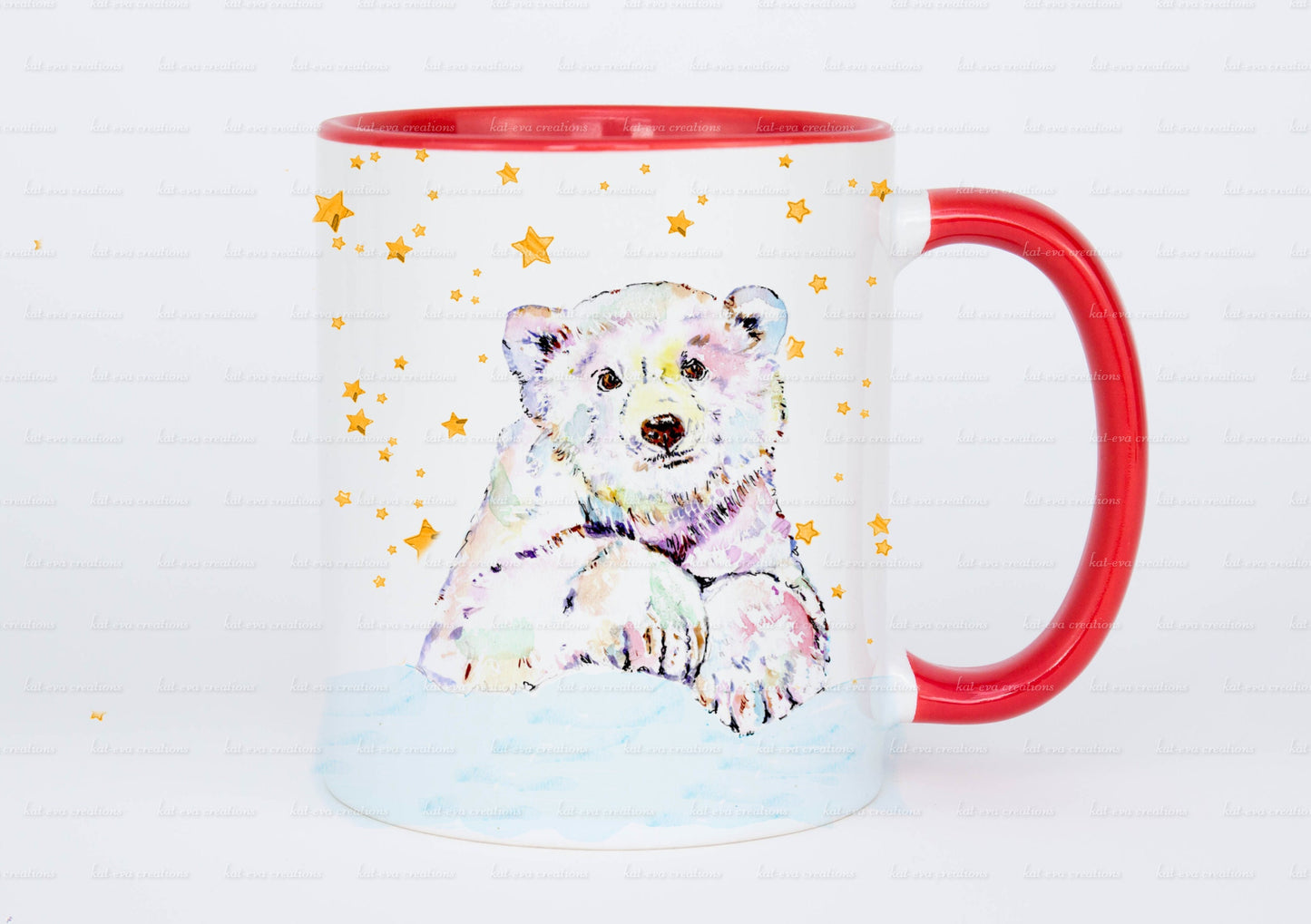 personalised polar bear mug or mug and coaster set