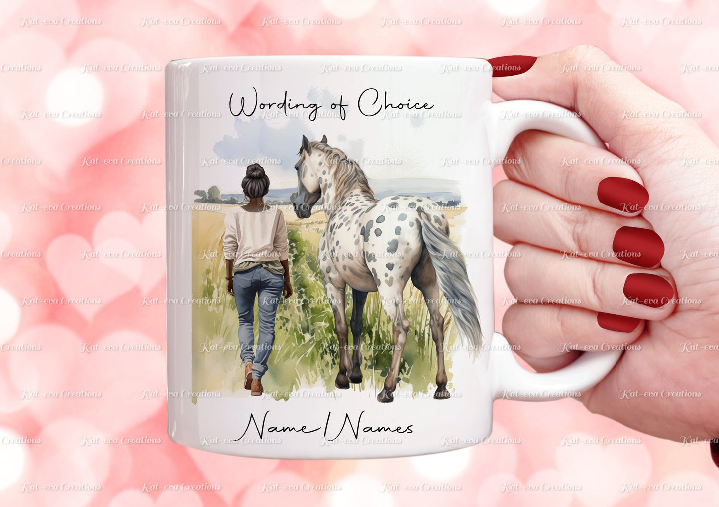Horse mug. personalised horse mug. Lots of different girls and horses available