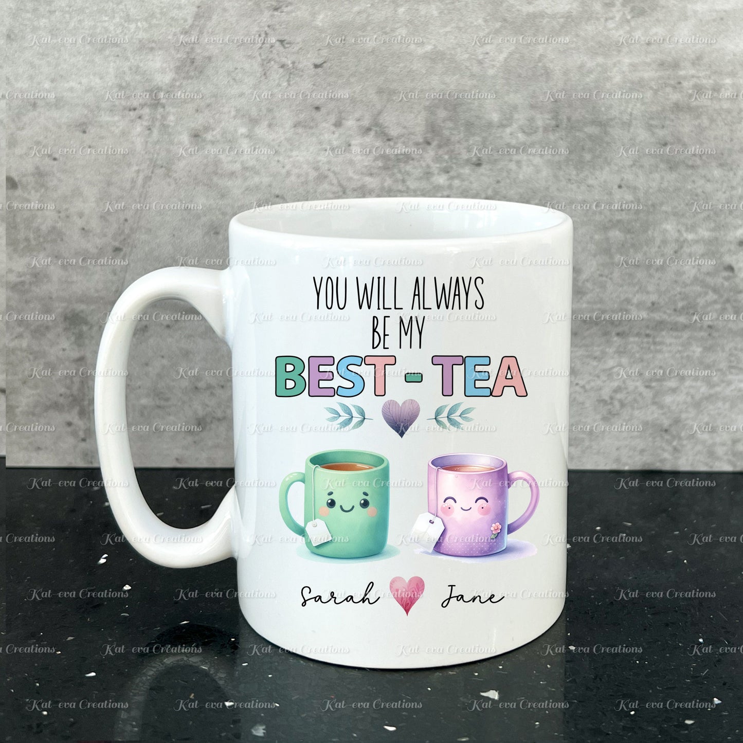 Best tea mug. Personalised bestie cup. Ideal Birthday gift