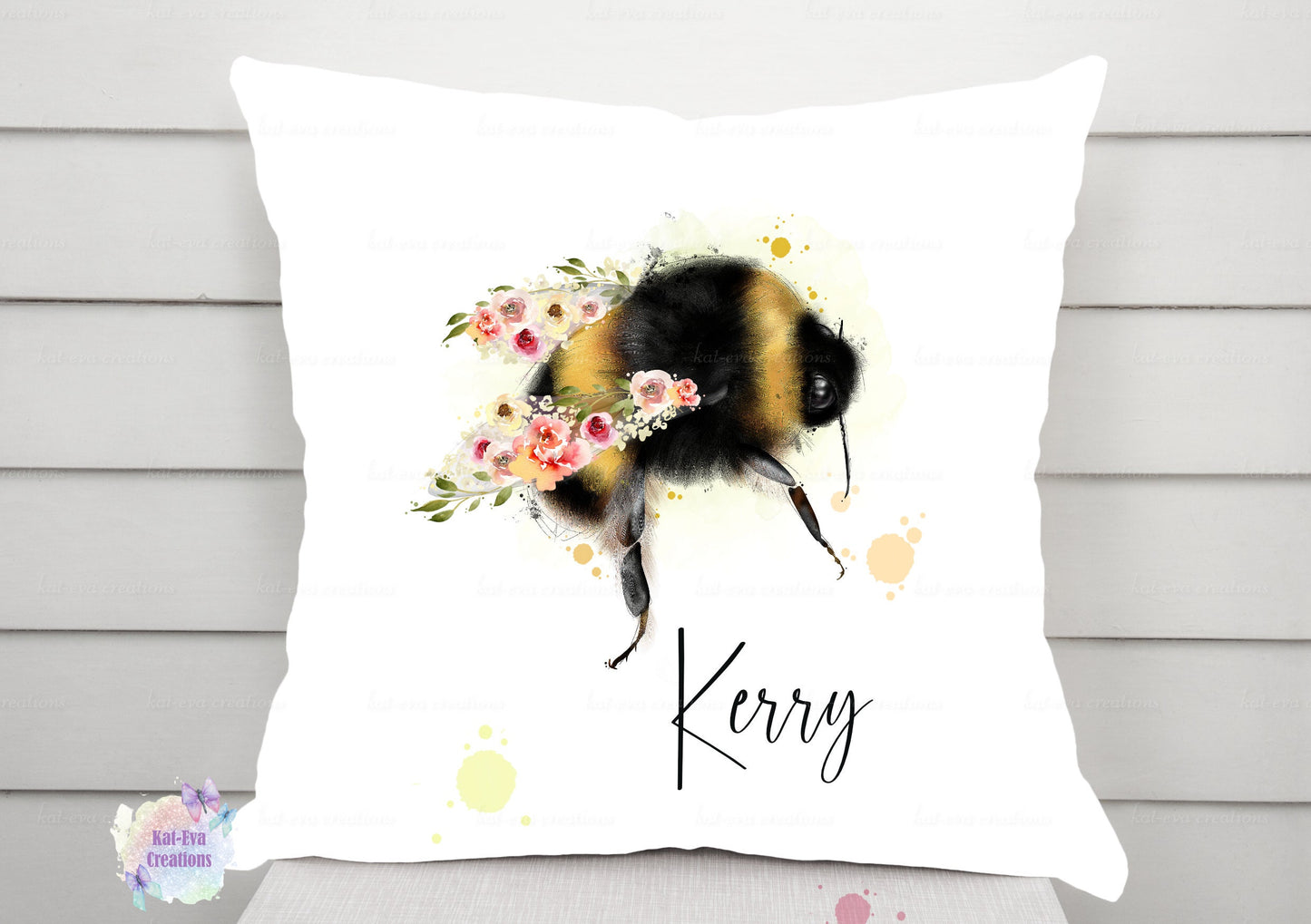 bee cushion, personalised bee cushion. Ideal birthday or mother's day gift