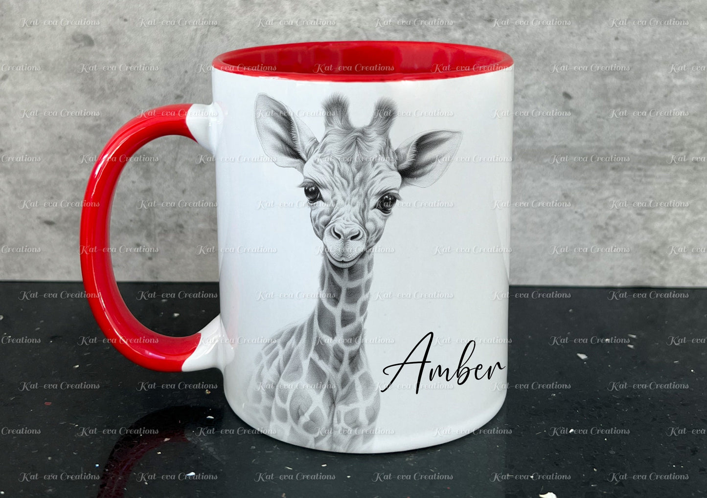 giraffe mug. Personalised giraffe cup. Ideal gift for Christmas. Birthday, secret santa or stocking filler. wildlife collection