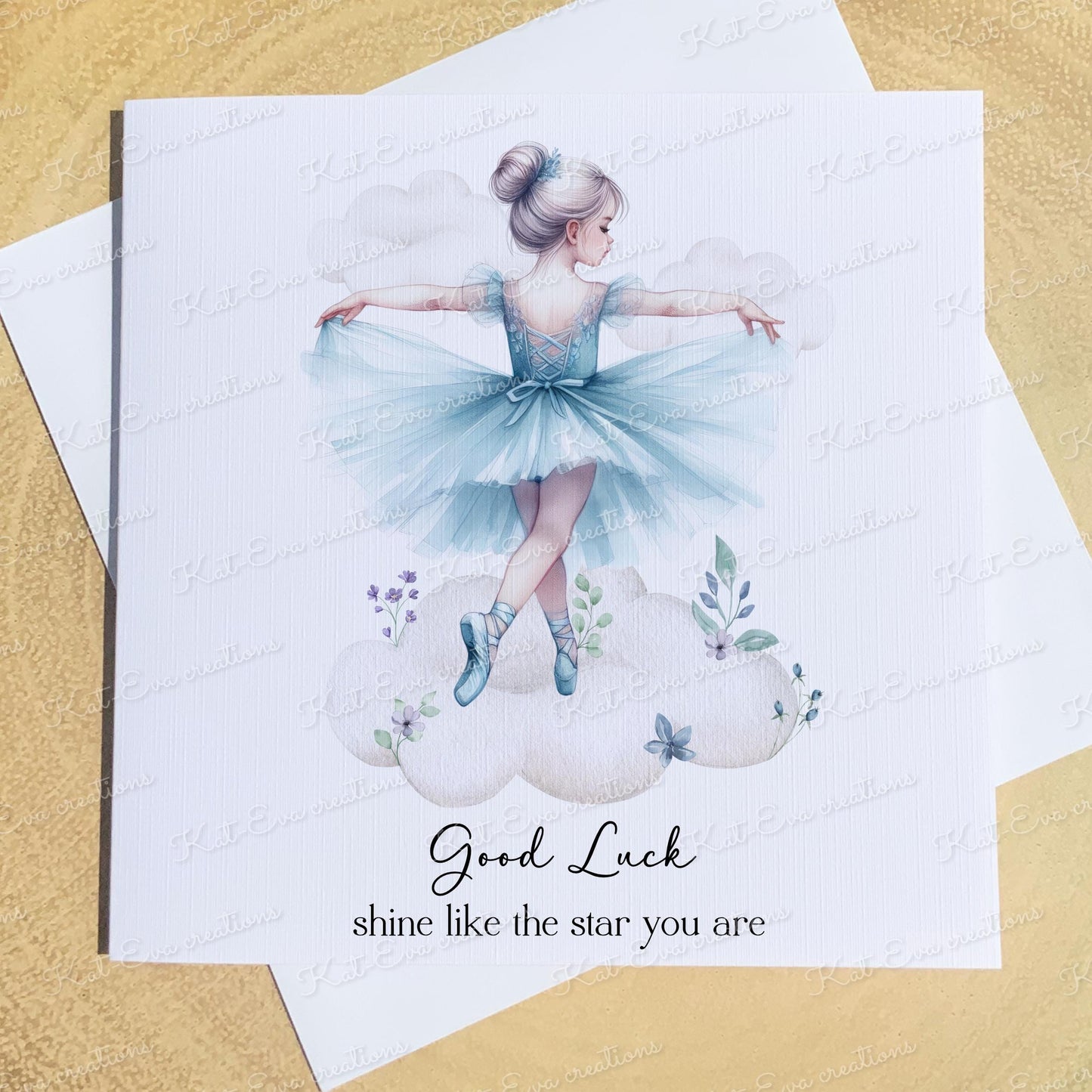 Personalised ballet, ballerina card. Good luck, well done, congratulations or birthday card. Choice of wording and design