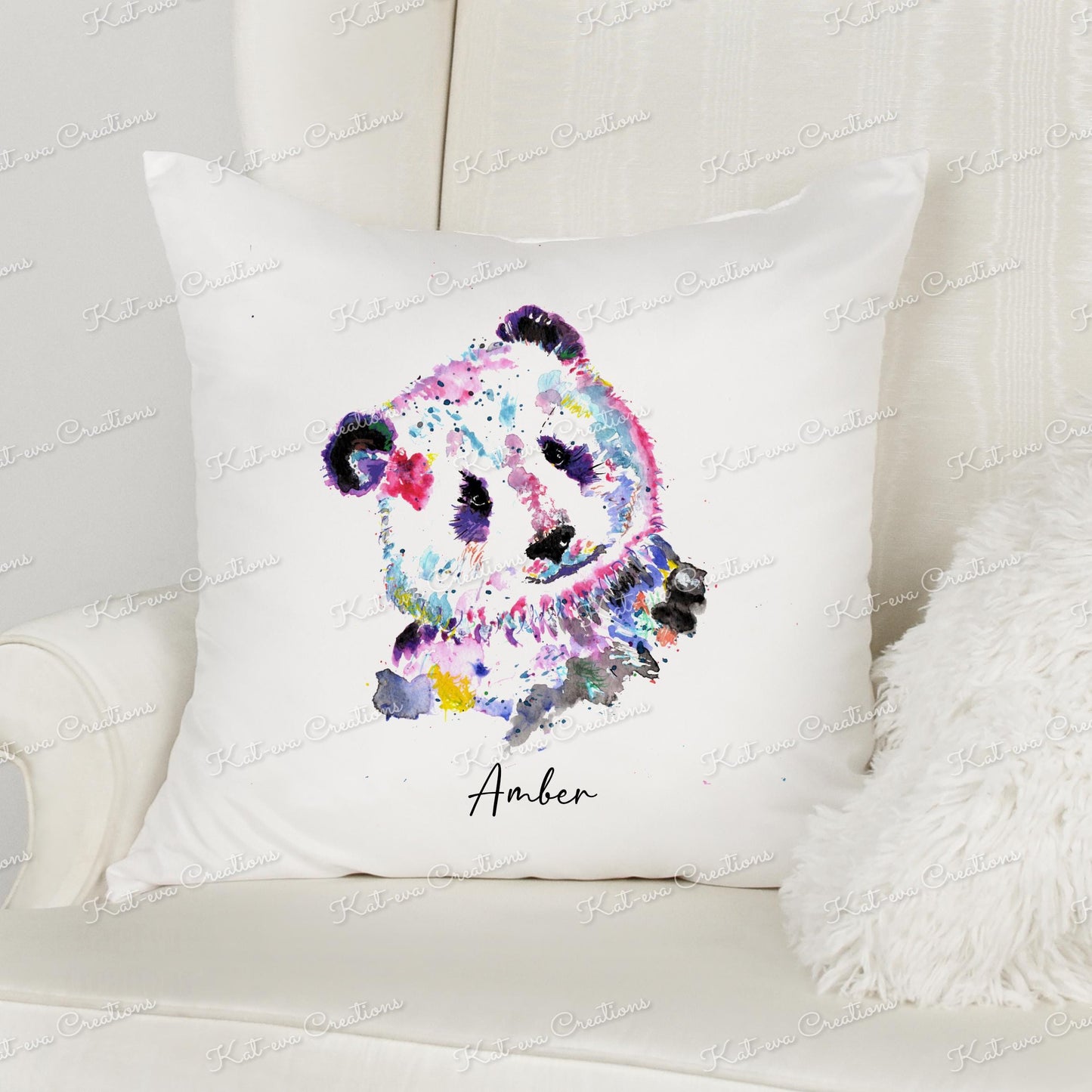 panda cushion. Personalised panda pillow. Ideal birthday gift or Christmas present. secret santa gift. ideal new home decor