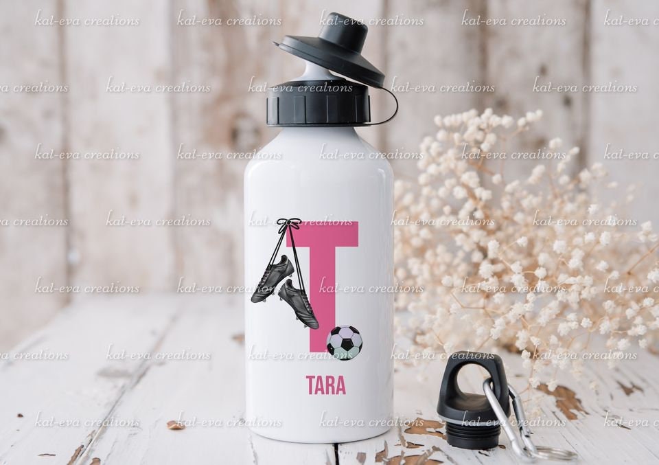 football bottle. Personalised football bottle. ideal christmas or birthday gift or for back to school. School bottle. Sports bottle