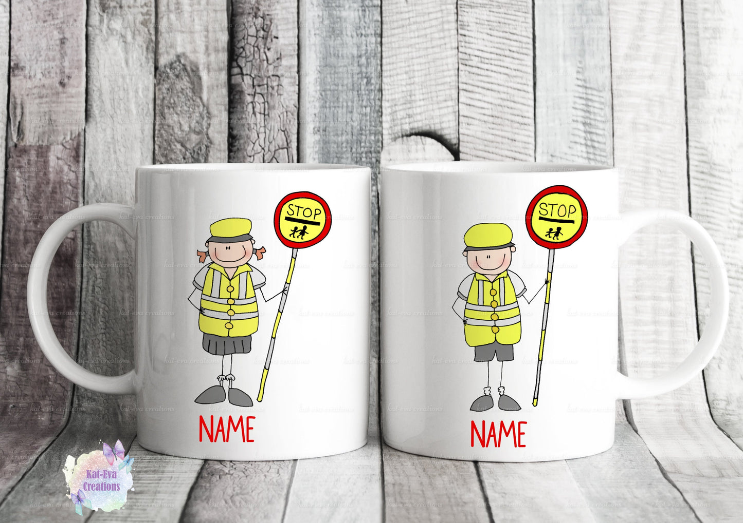 lollipop lady / lollipop man crossing patrol mug or mug and coaster can be personalised