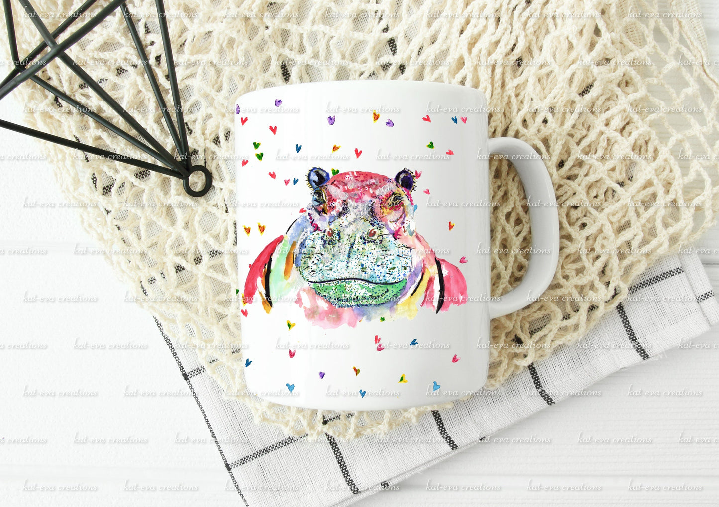 hippo / hippopotamus mug. can be personalised