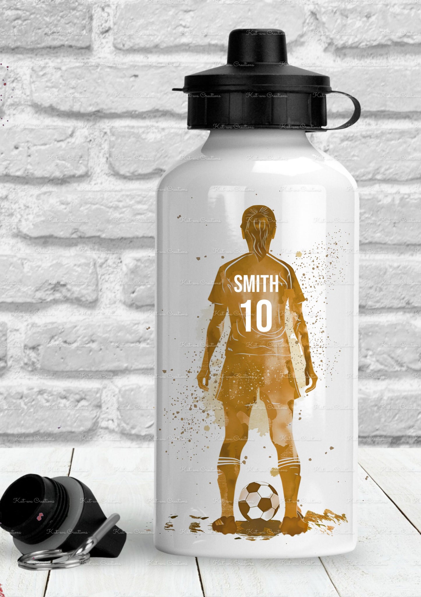 football bottle. Personalised girls female football bottle. ideal christmas or birthday gift or back to school. School bottle water bottle