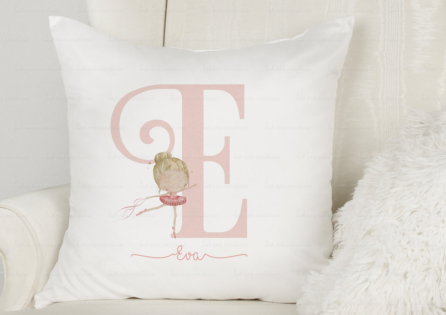 ballerina cushion. personalised ballet dancer pillow