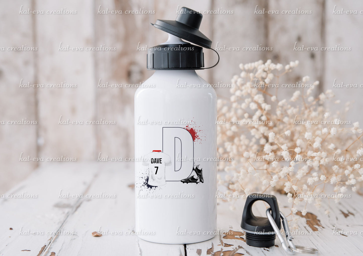 Personalised football bottle. ideal christmas or birthday gift or for back to school