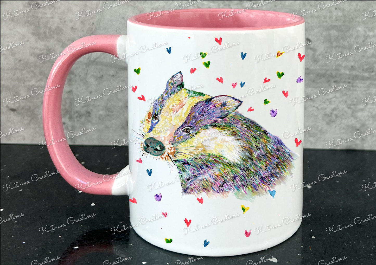 personalised badger mug. badger cup. beautiful christmas or birthday present. secret santa gift. xmas eve mug or stocking filler