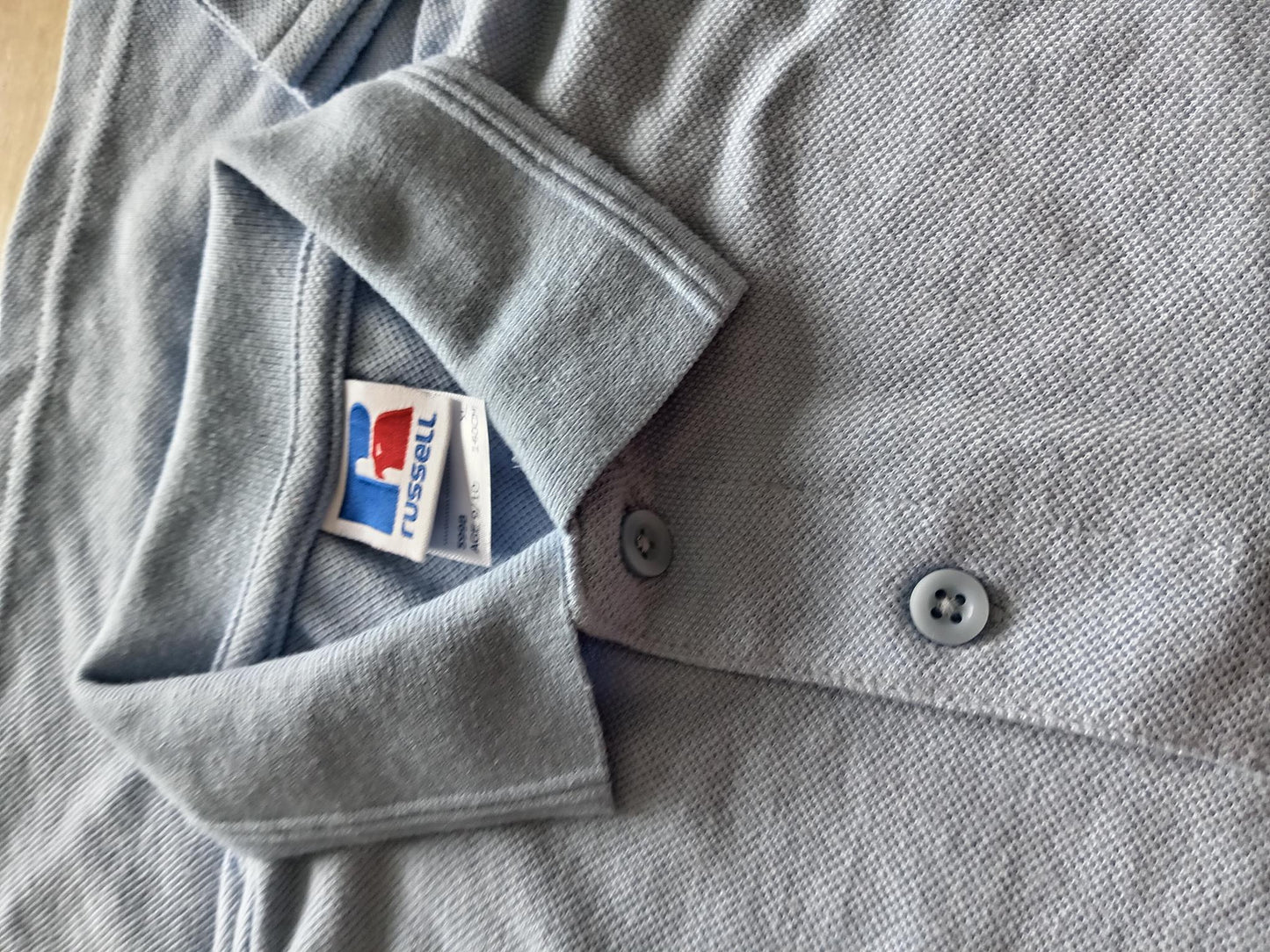 Pale blue polos