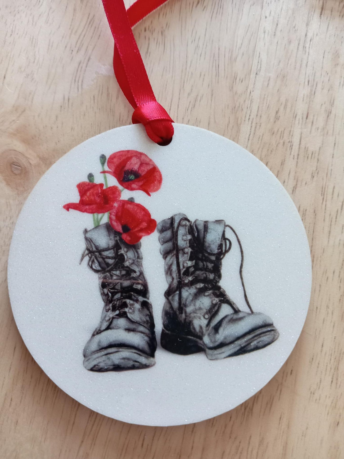 poppy army boot decoration