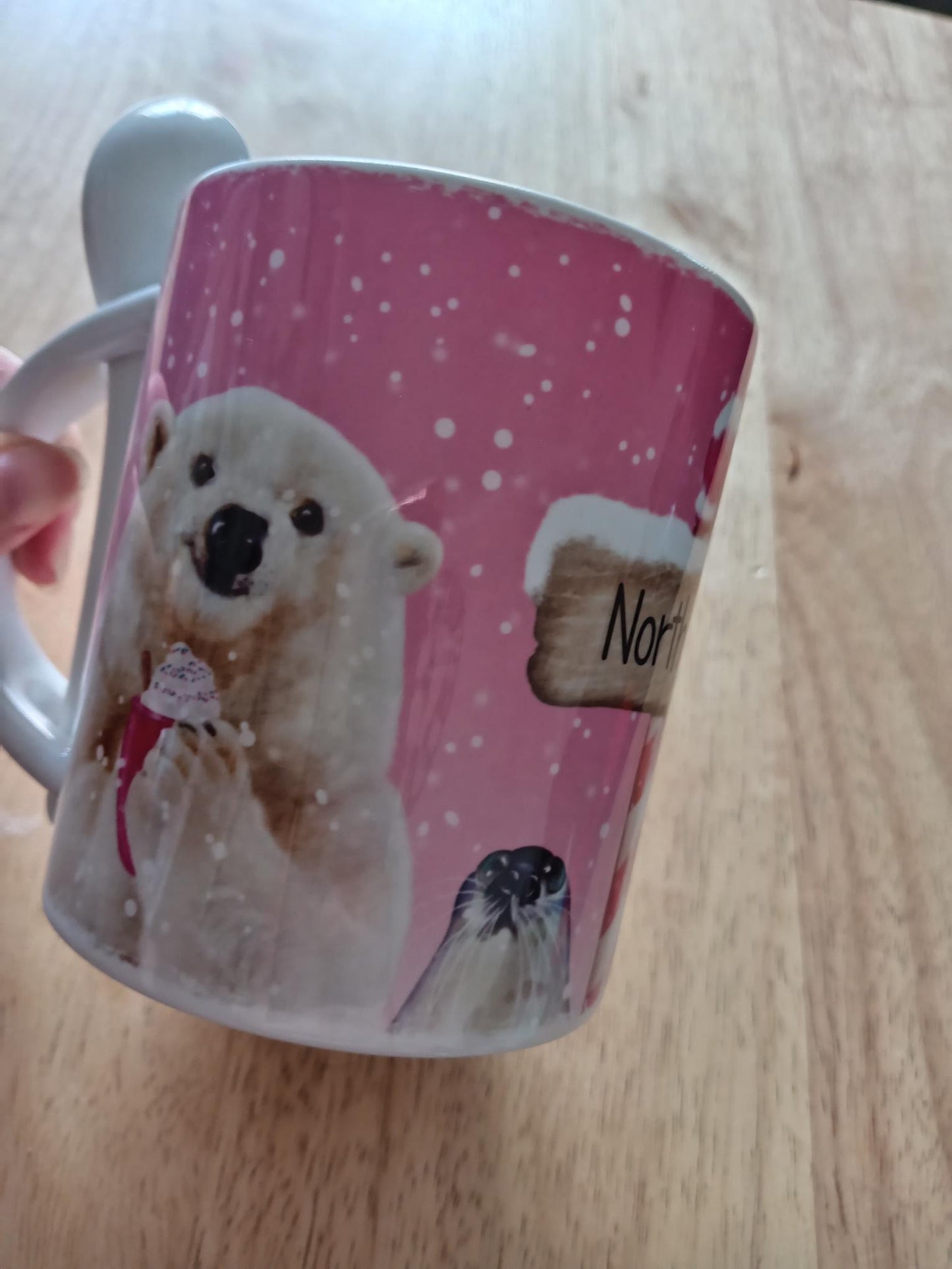 polar bear mug and spoon