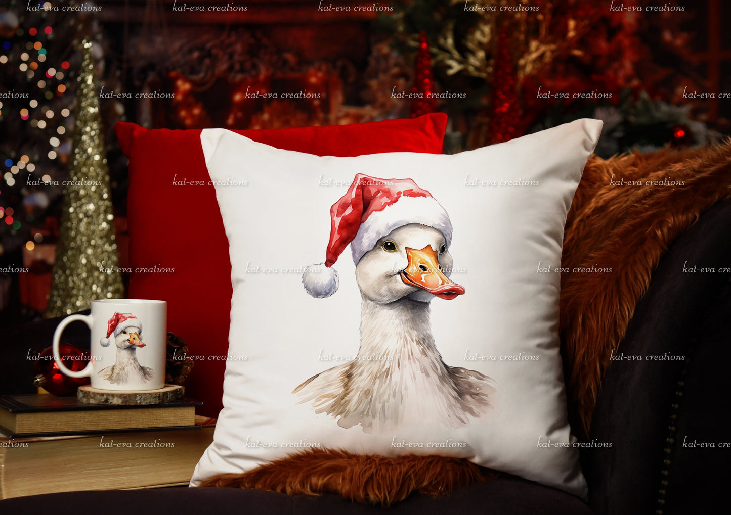 goose Mug, personalised Christmas goose / duck mug. Ideal Christmas gift. stocking filler or secret Santa present