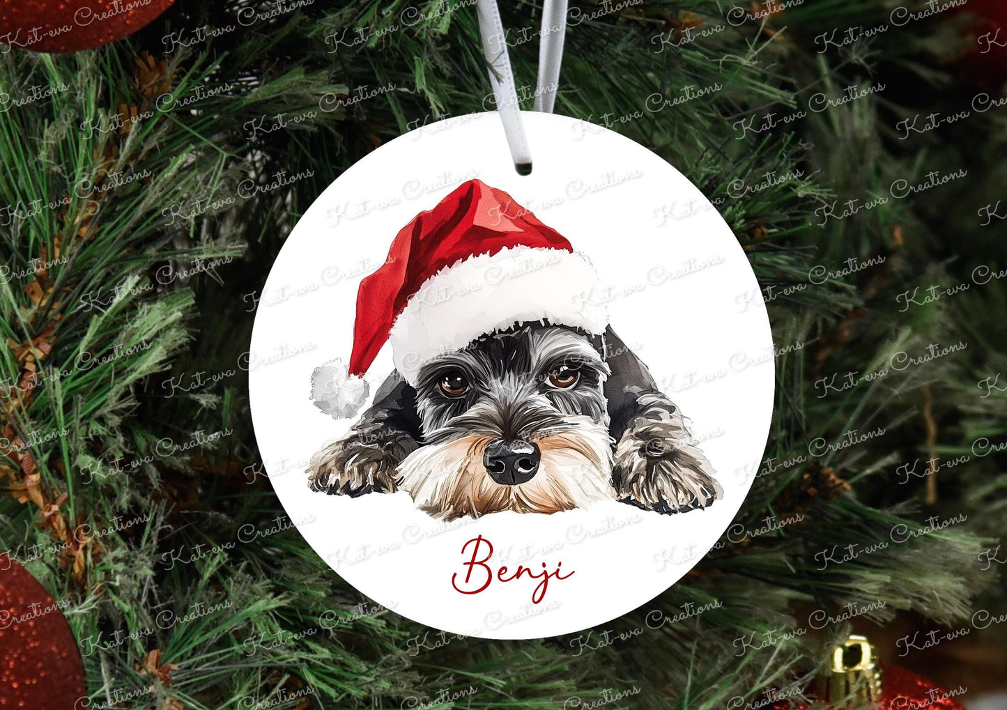 Dog Christmas decoration. Personalised ceramic dog decoration. Ideal christmas gift, secret santa present, Stocking filler. xmas eve box