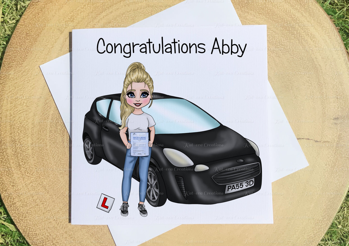 Driving test card. personalised congratulations on passing you driving test card. You have passed.