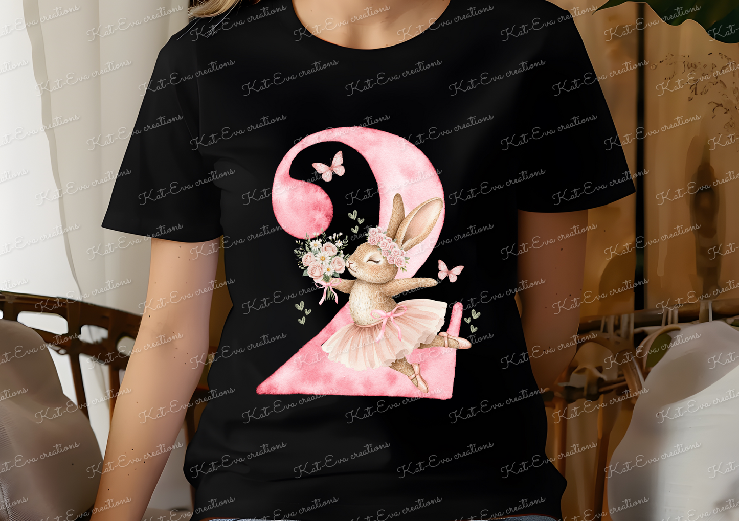 bunny ballerina number tshirt