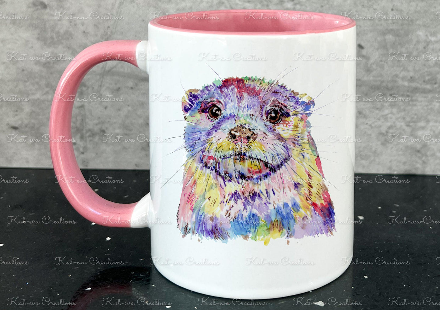 Beautiful otter mug. personalised otter cup. ideal birthday or christmas gift. secret santa present. xmas eve mug or stocking filler