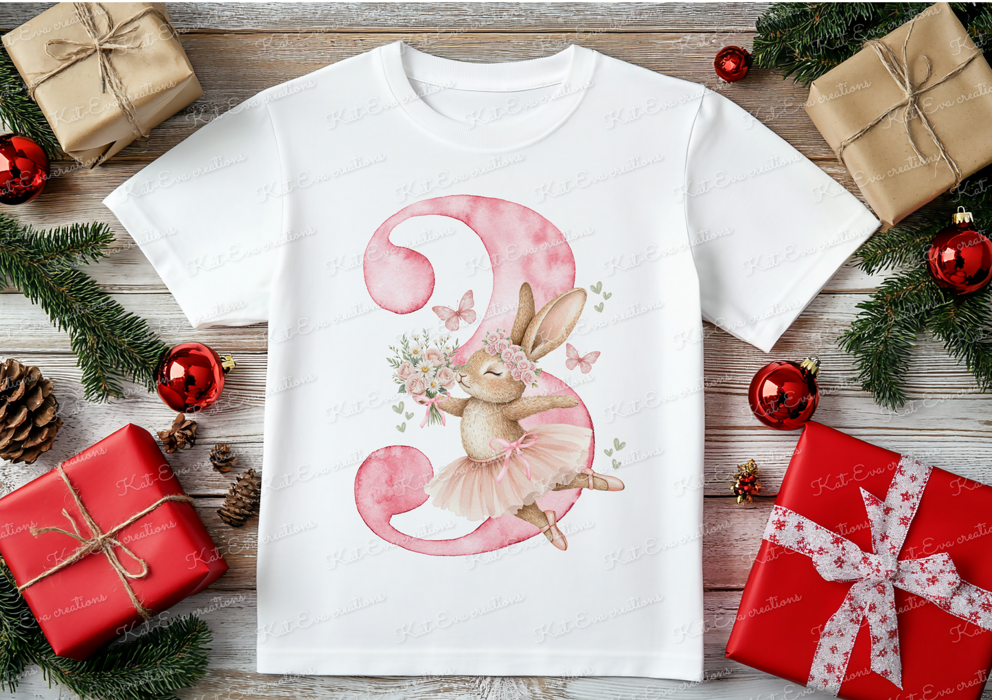bunny ballerina number tshirt