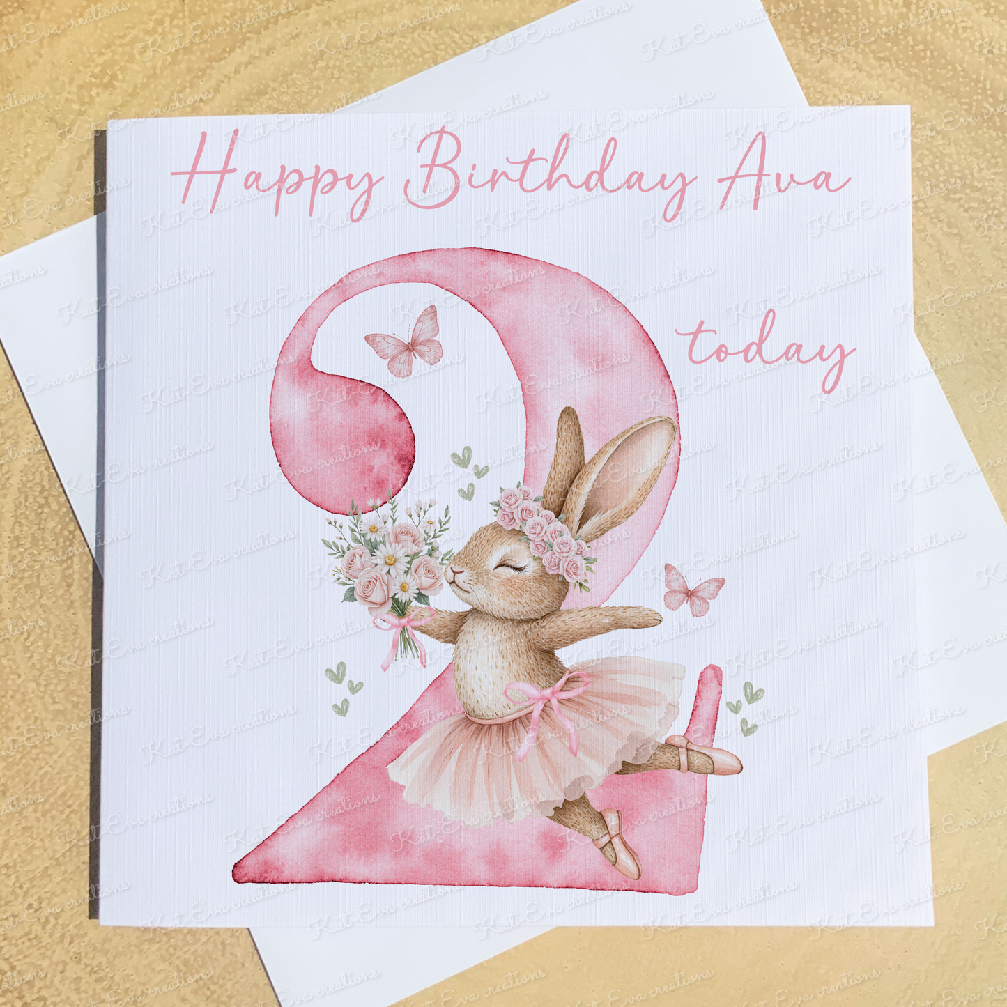 Bunny ballerina Birthday card