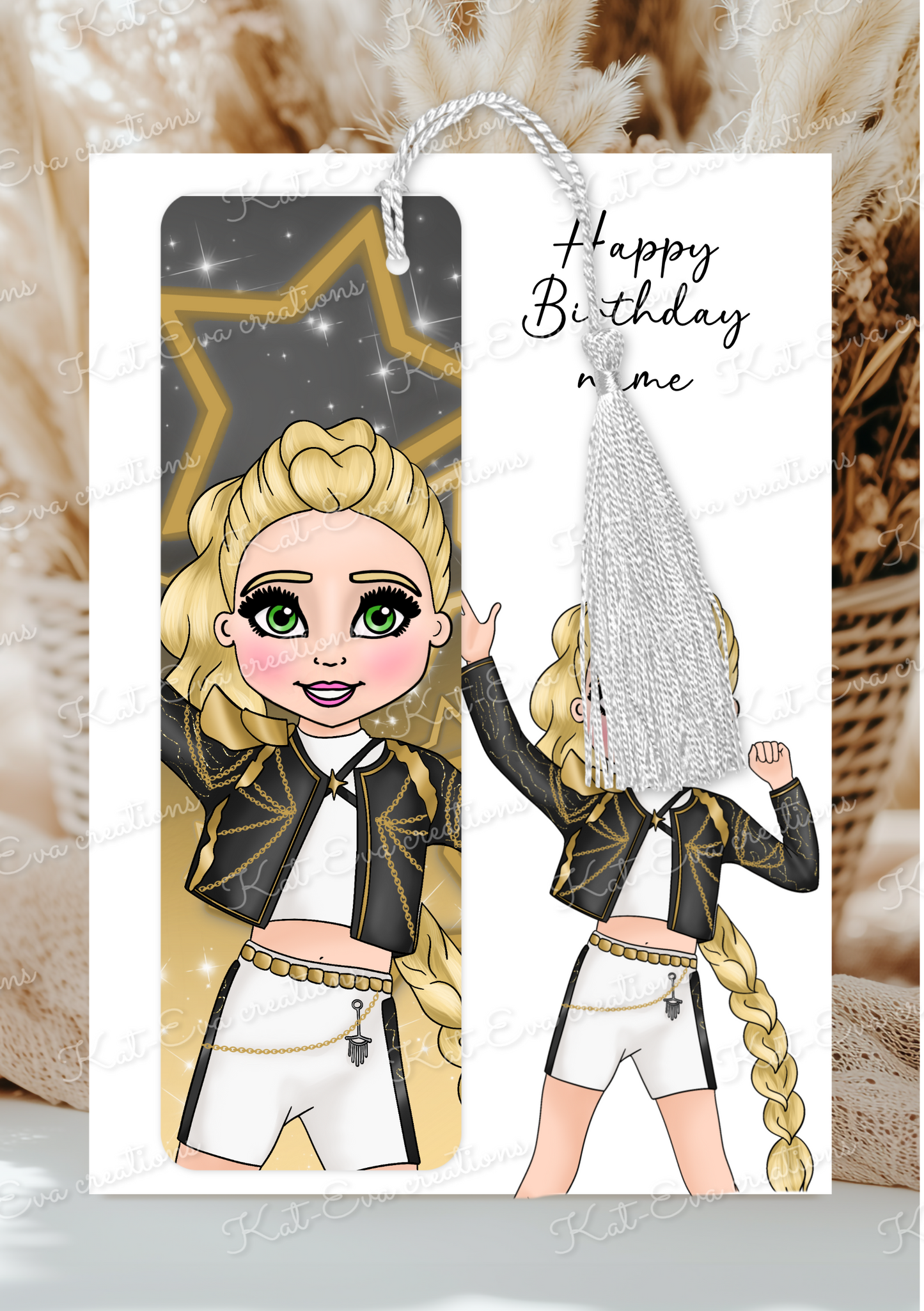 pop personalised bookmark and card