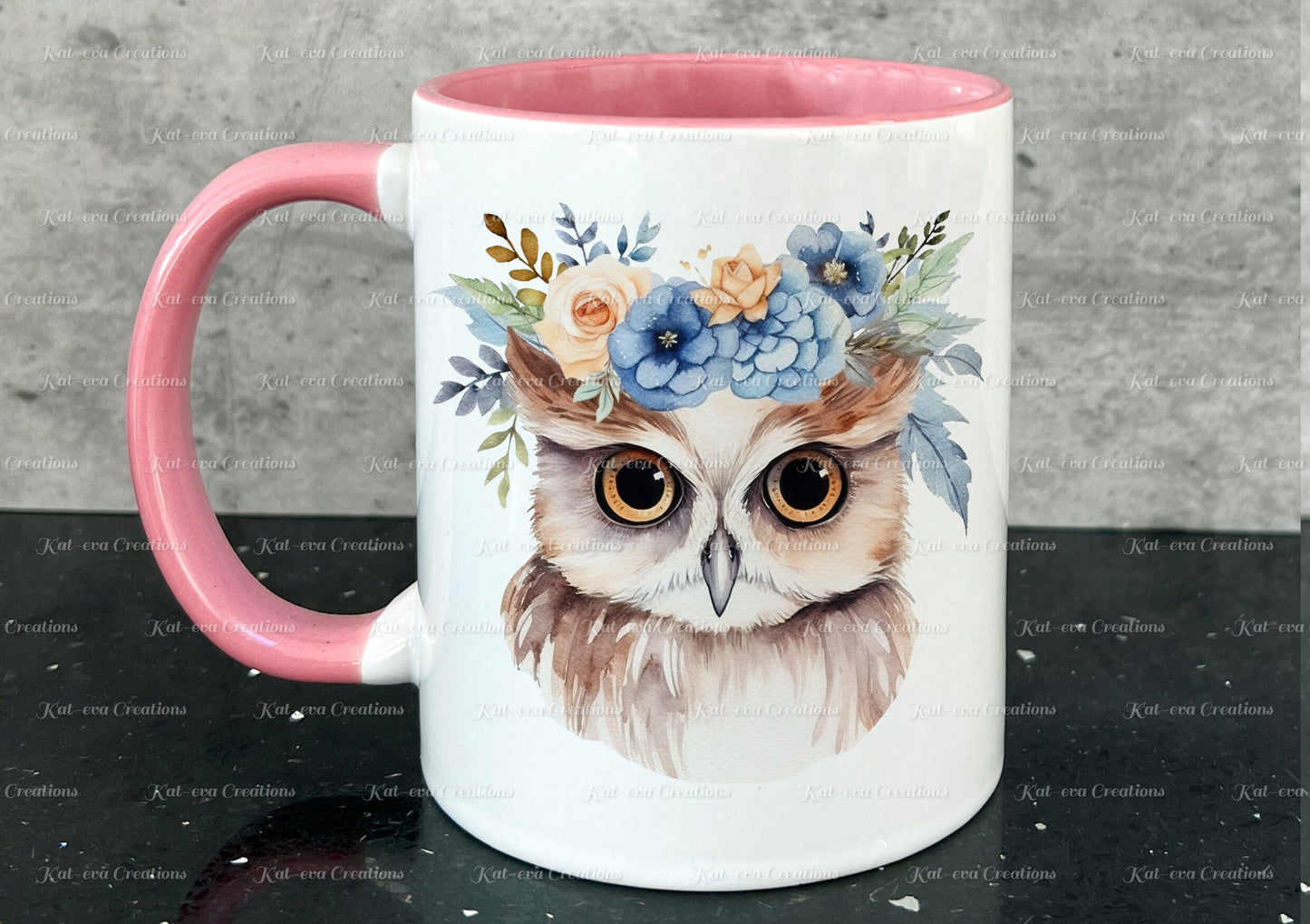 personalised owl mug. Gorgeous Floral owl Cup. Ideal for birthday, secret santa, stocking filler or Christmas present
