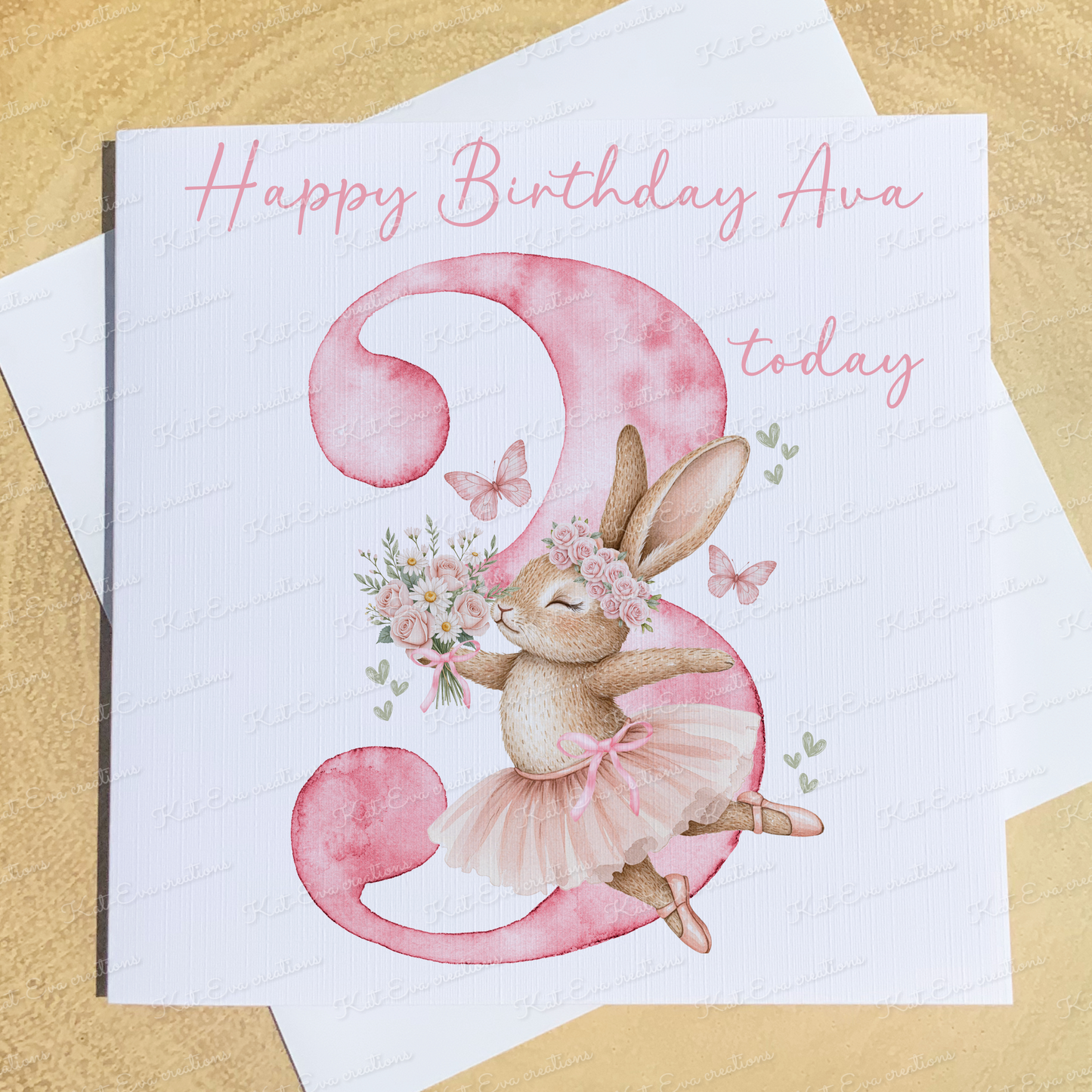 Bunny ballerina Birthday card