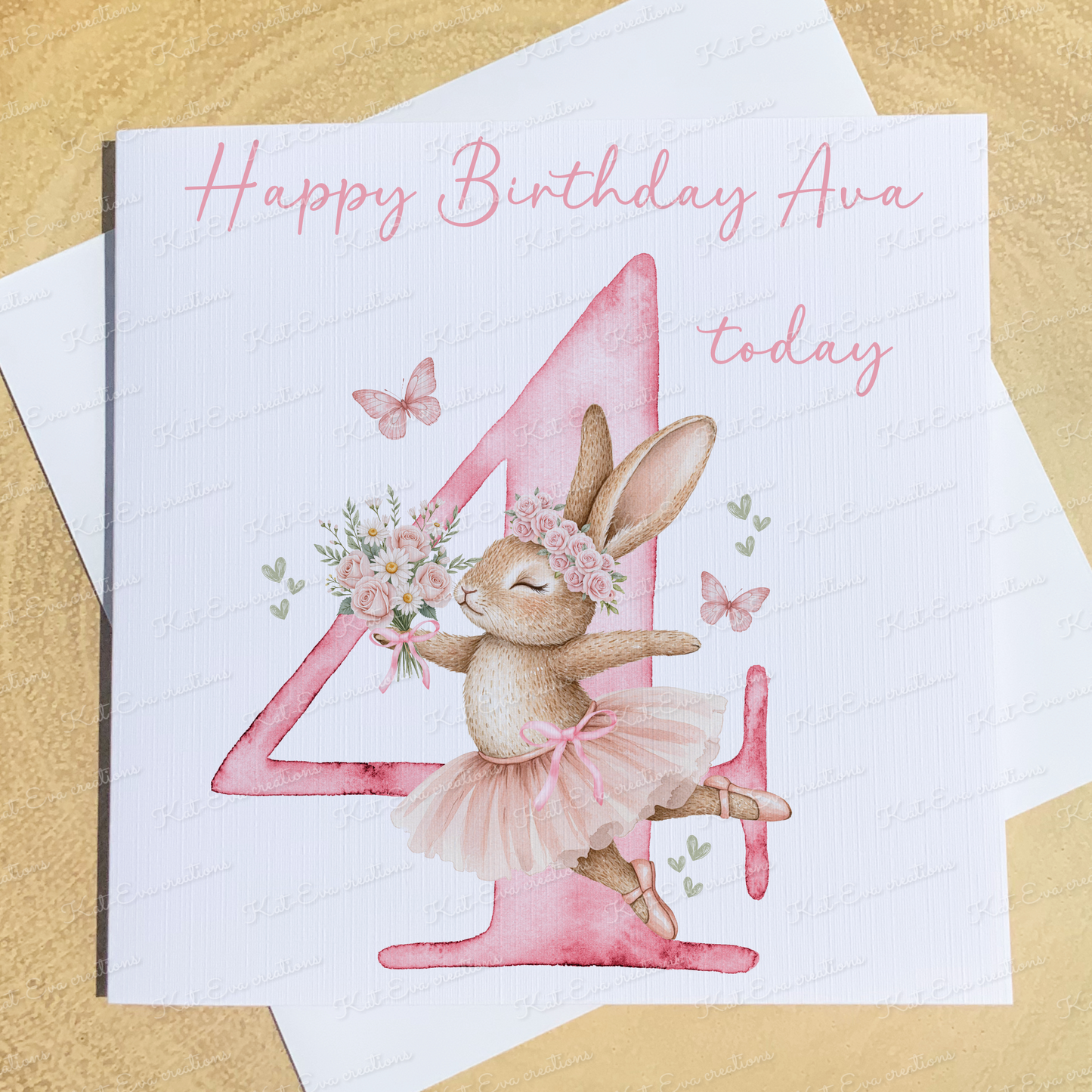 Bunny ballerina Birthday card