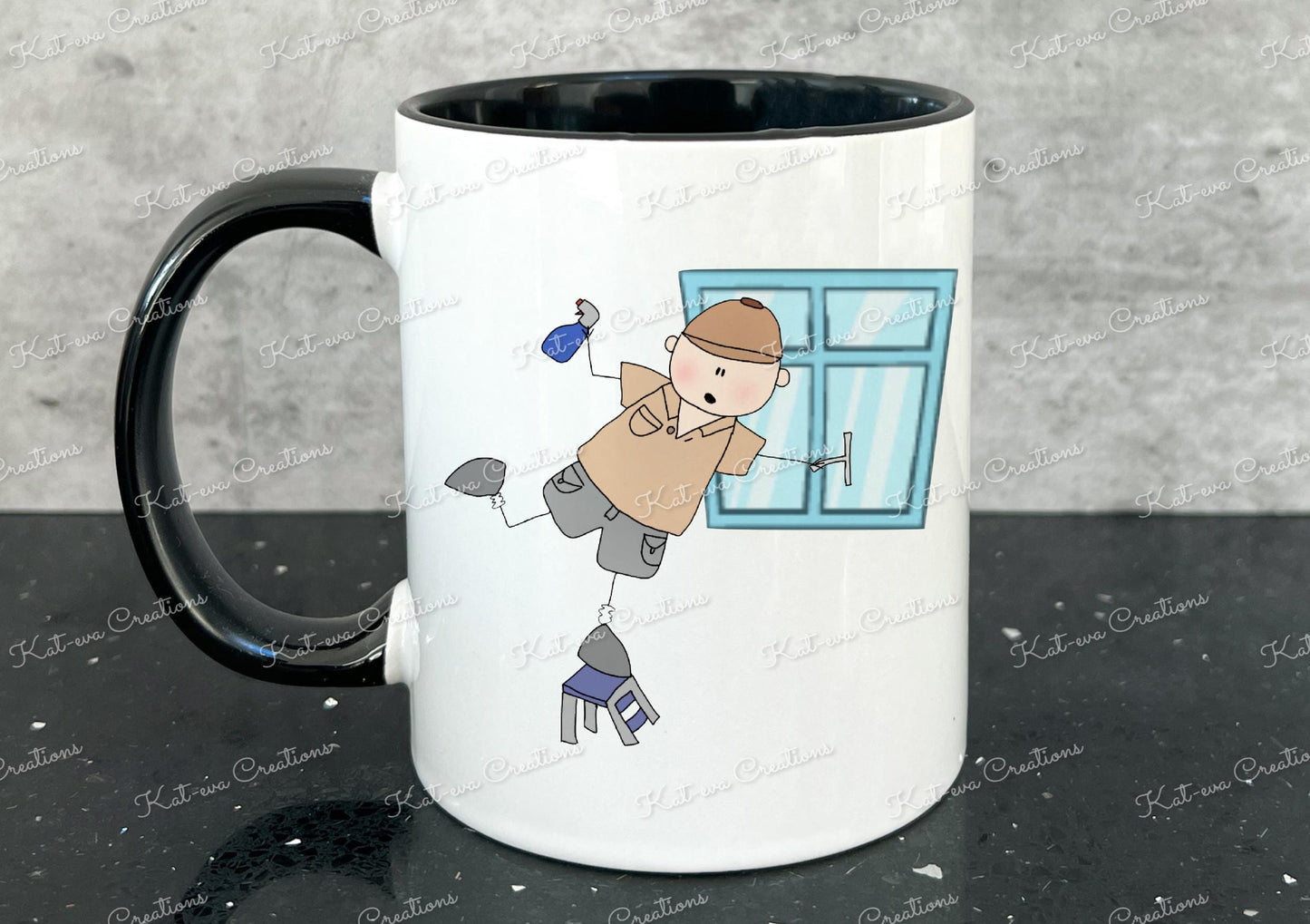 window cleaner mug. Personalised window cleaner cup. Thank you gift. or christmas present