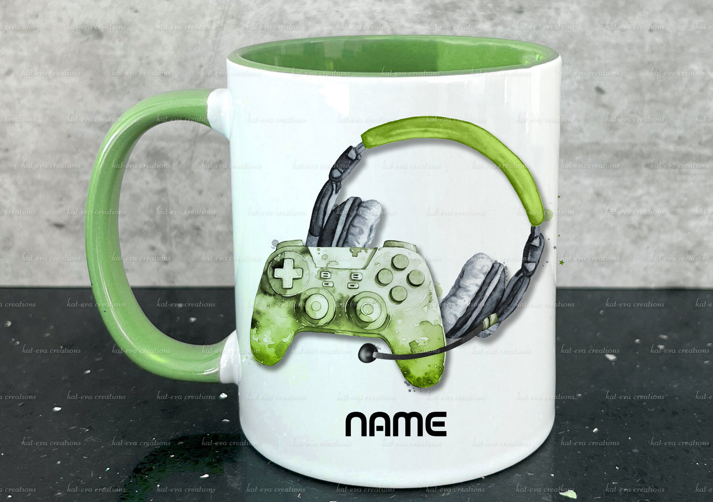 Gamer mug, personalised gaming cup. teenager, birthday mug. Fathers Day gift. choice of controllers and colours