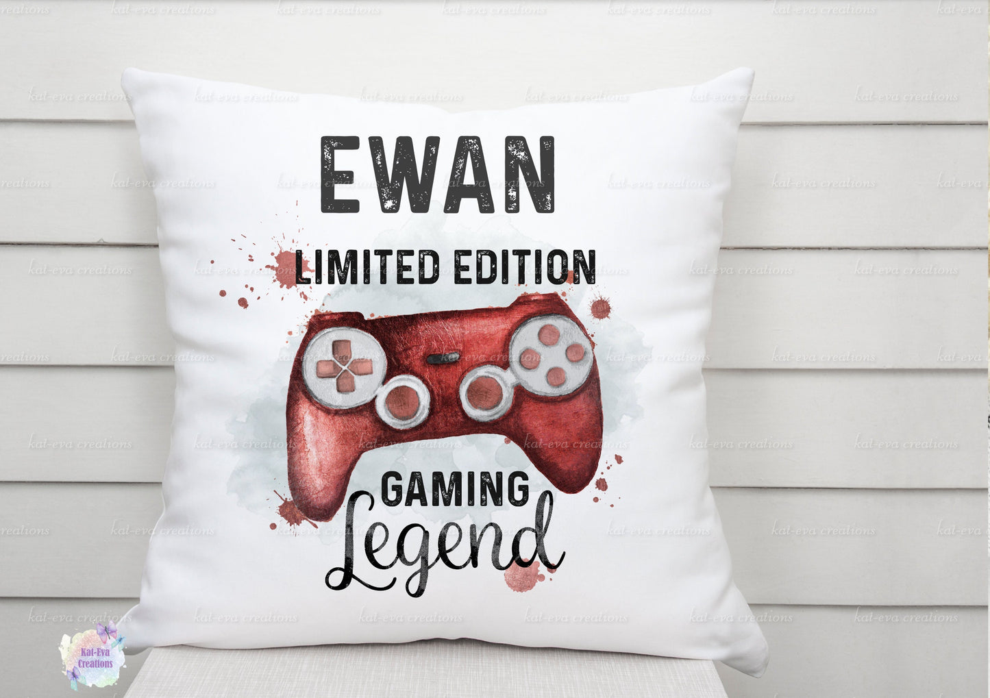 personalised gaming, Gamer cushion. Choice of controller colour. ideal Christmas, birthday or secret santa gift