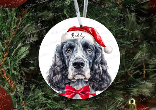 Dog Christmas decoration. Personalised ceramic dog decoration. Ideal christmas gift, secret santa present, Stocking filler. xmas eve box