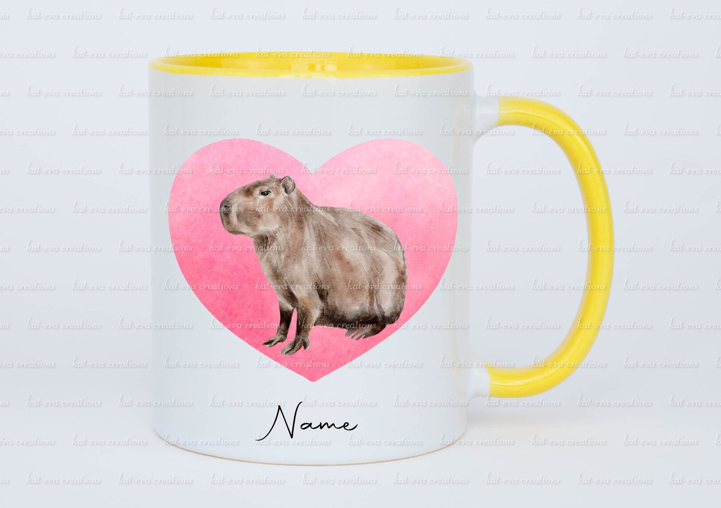 personalised watercolour capybara mug
