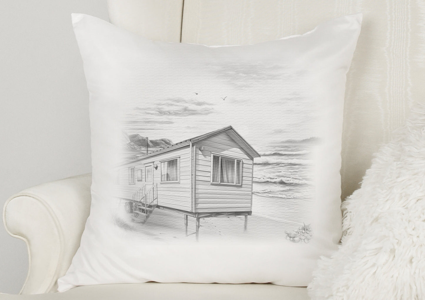 caravan cushion. personalised static caravan pillow. Camping and caravanning gift. Birthday present. Mothers or fathers day gift