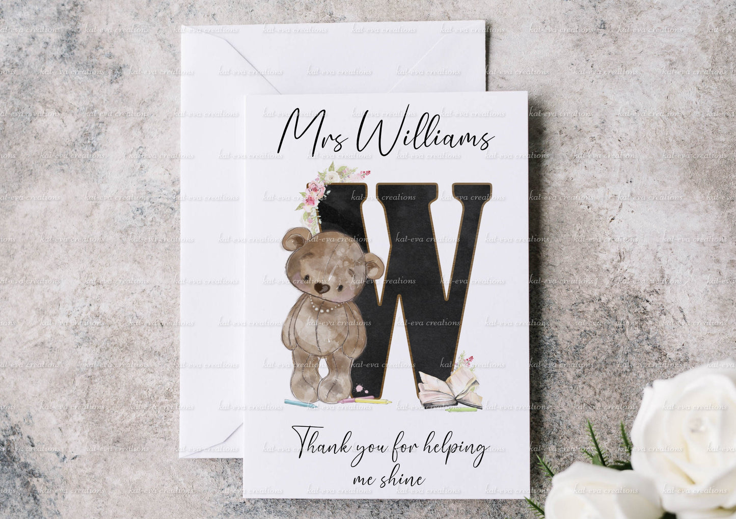 Teacher card. personalised teaching assistant card