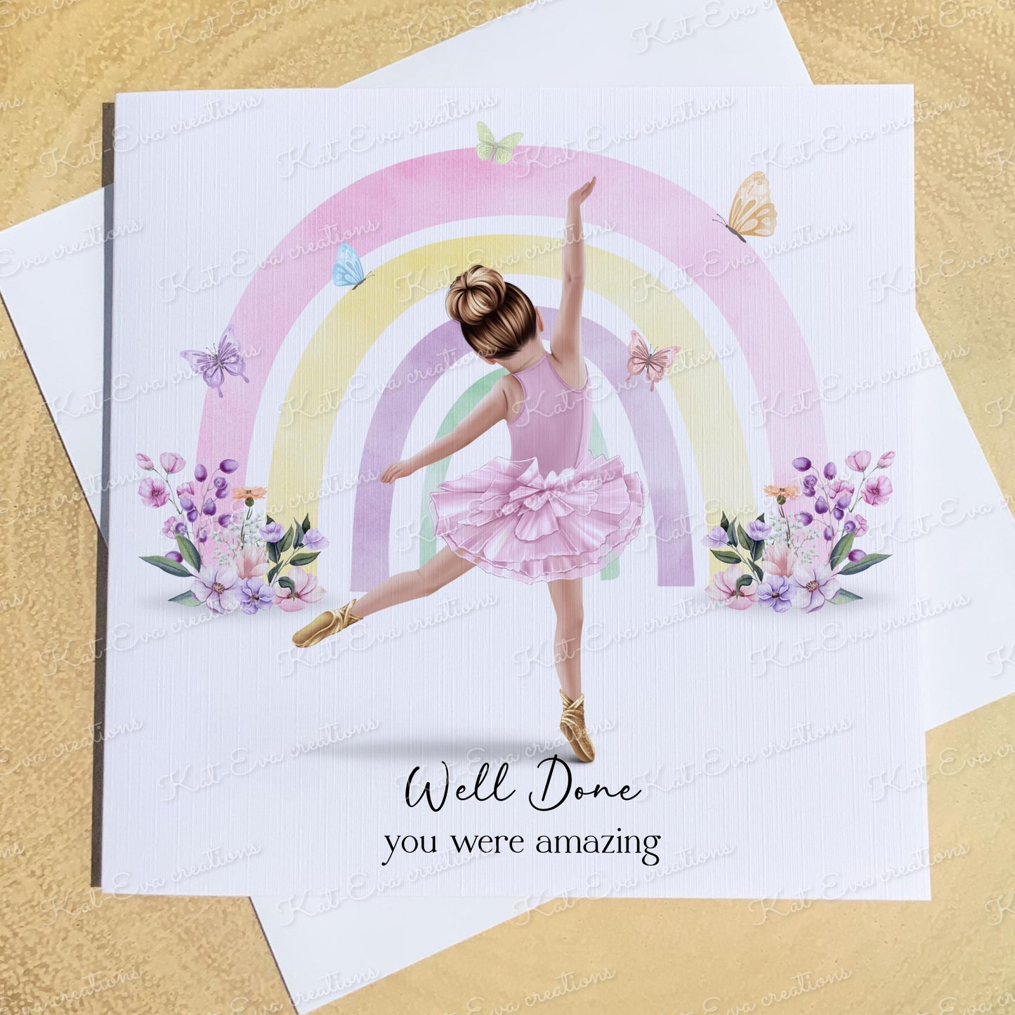 Personalised ballet, ballerina card. Good luck, well done, congratulations or birthday card. Choice of wording and ballerina
