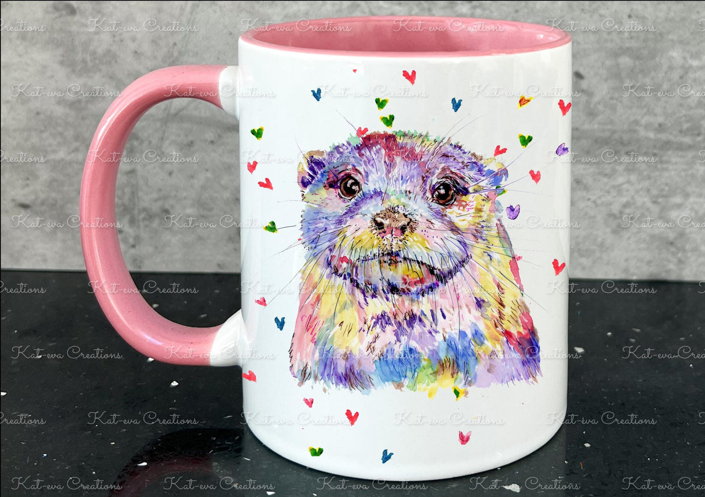 Beautiful otter mug. personalised otter cup. ideal birthday or christmas gift. secret santa present. xmas eve mug or stocking filler