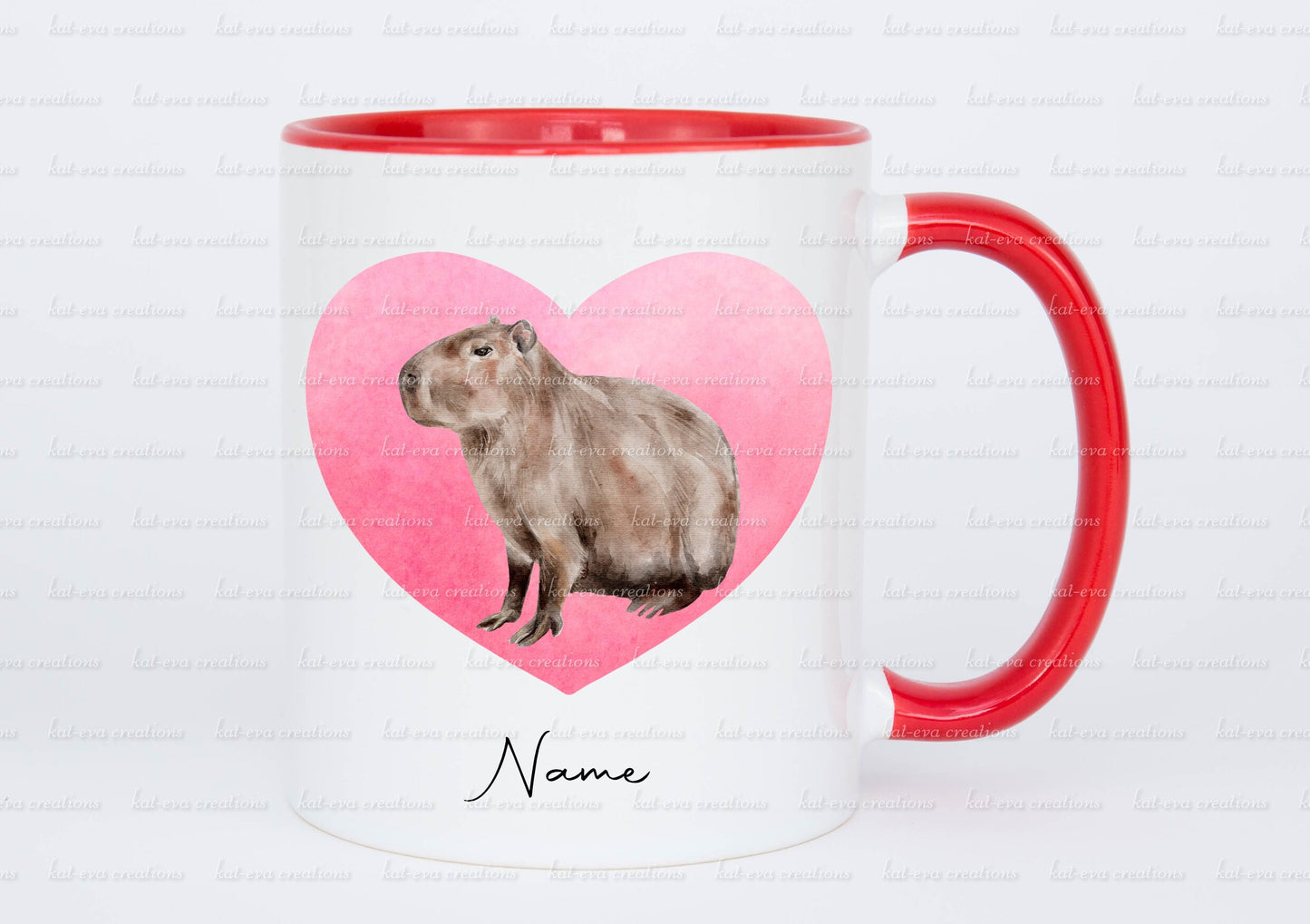 personalised watercolour capybara mug