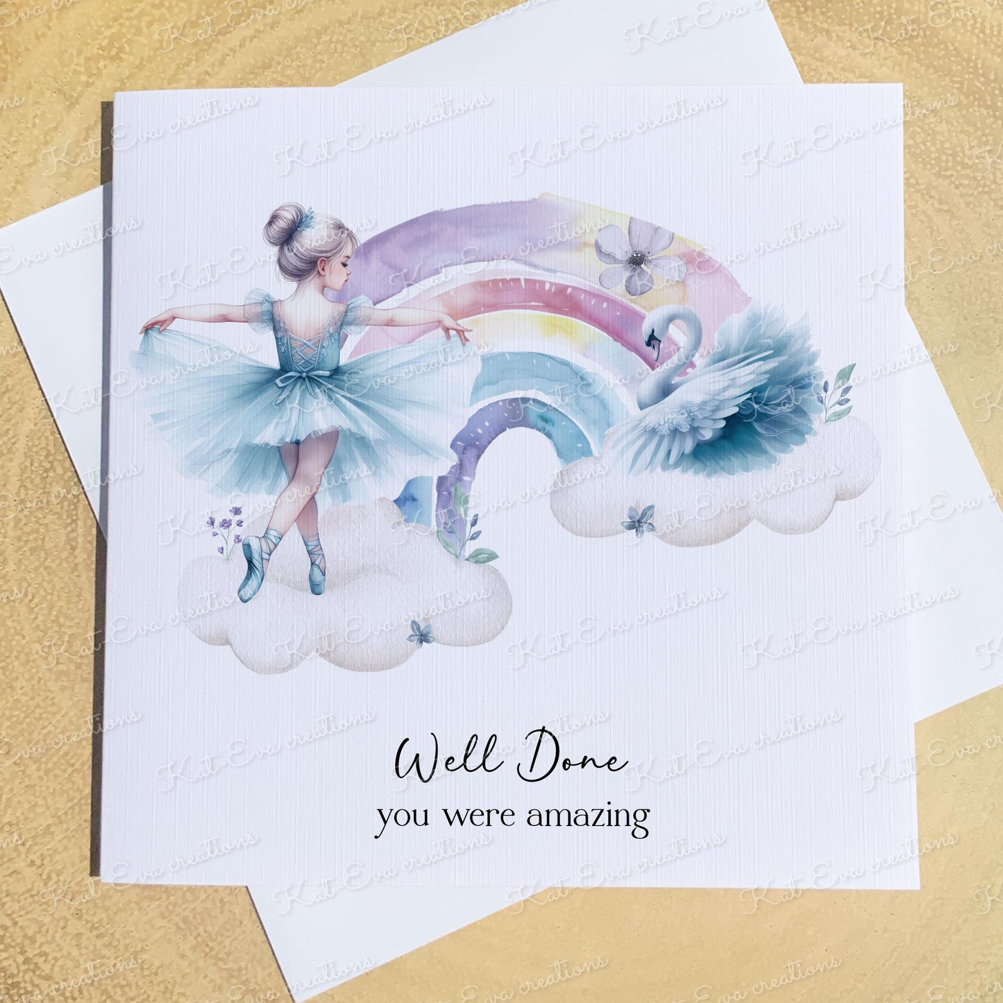 Personalised ballet, ballerina card. Good luck, well done, congratulations or birthday card. Choice of wording and design