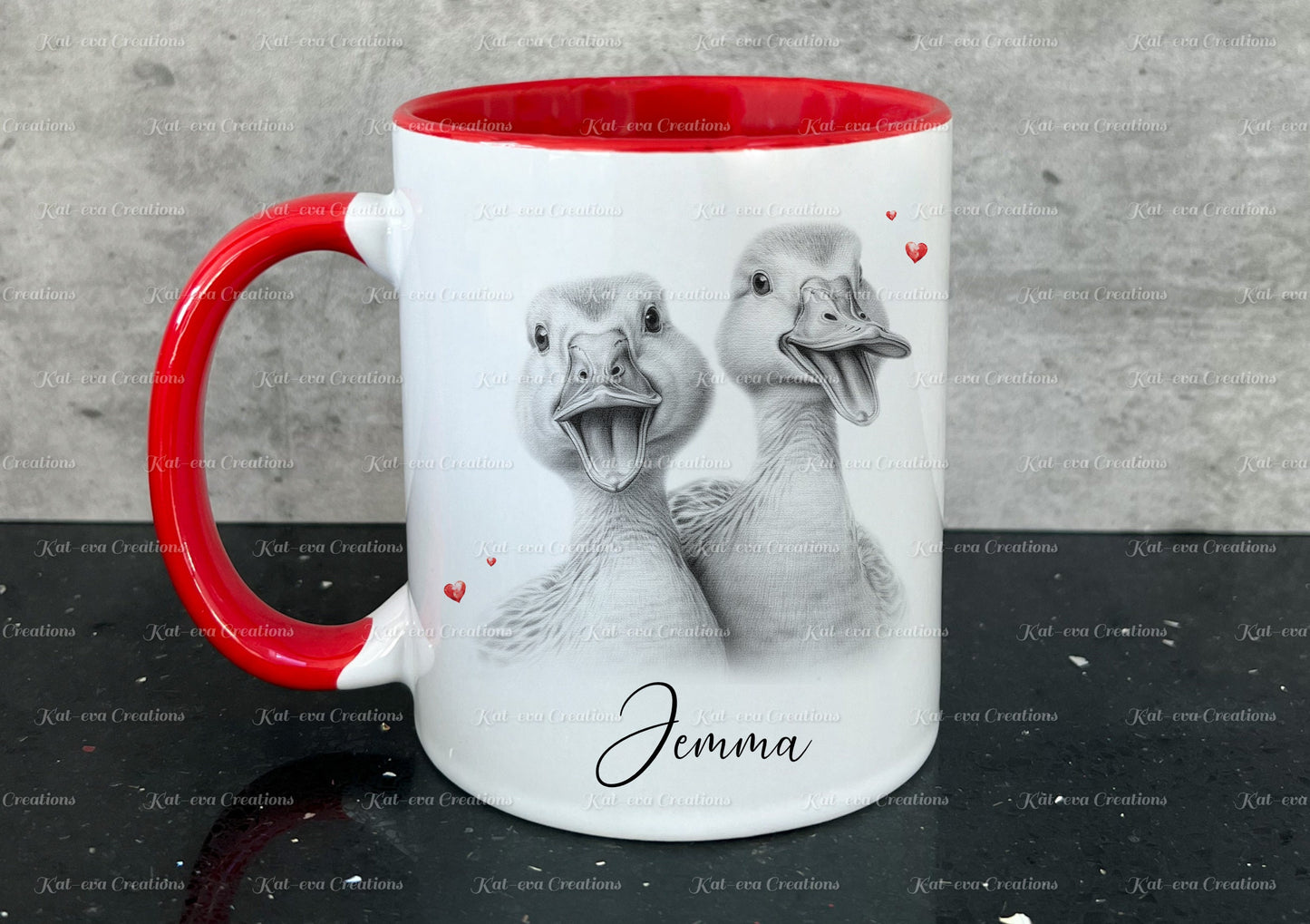 Duck mug. Personalised duck couple cup. Ideal gift for Christmas. Birthday, secret santa or stocking filler. wildlife collection