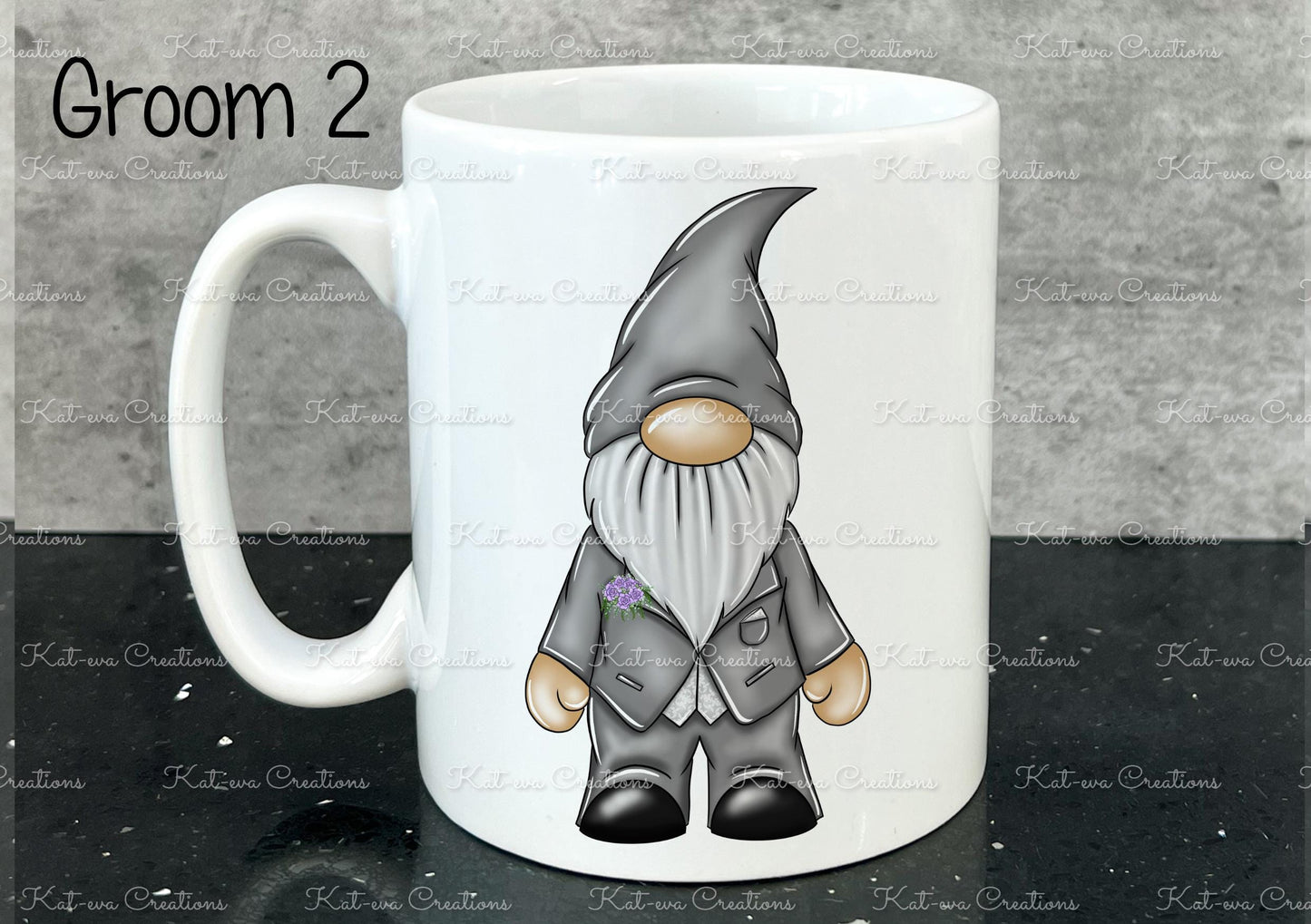 Personalised Bride and groom Mugs. personalised gnomes, gonks, bride and groom. Ideal wedding gift or engagement present