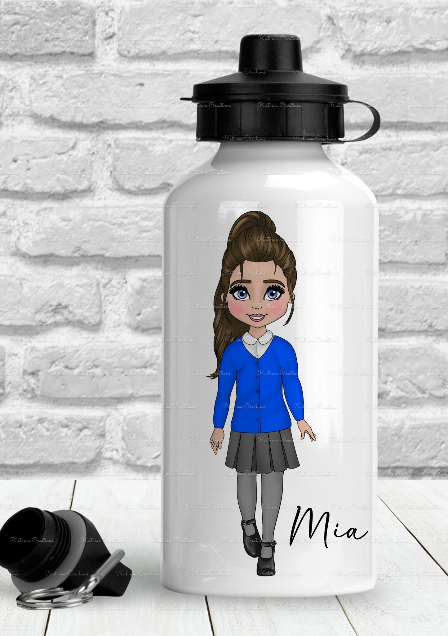 School bottle. Personalised girl water bottle. Back to school gift. Lots of choices available