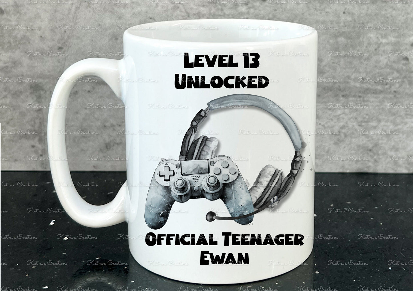 Gamer mug, personalised gaming cup. teenager, birthday mug. Fathers Day gift. choice of controllers and colours
