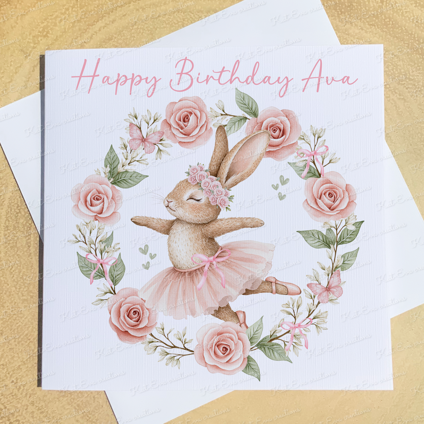Bunny ballerina Birthday card