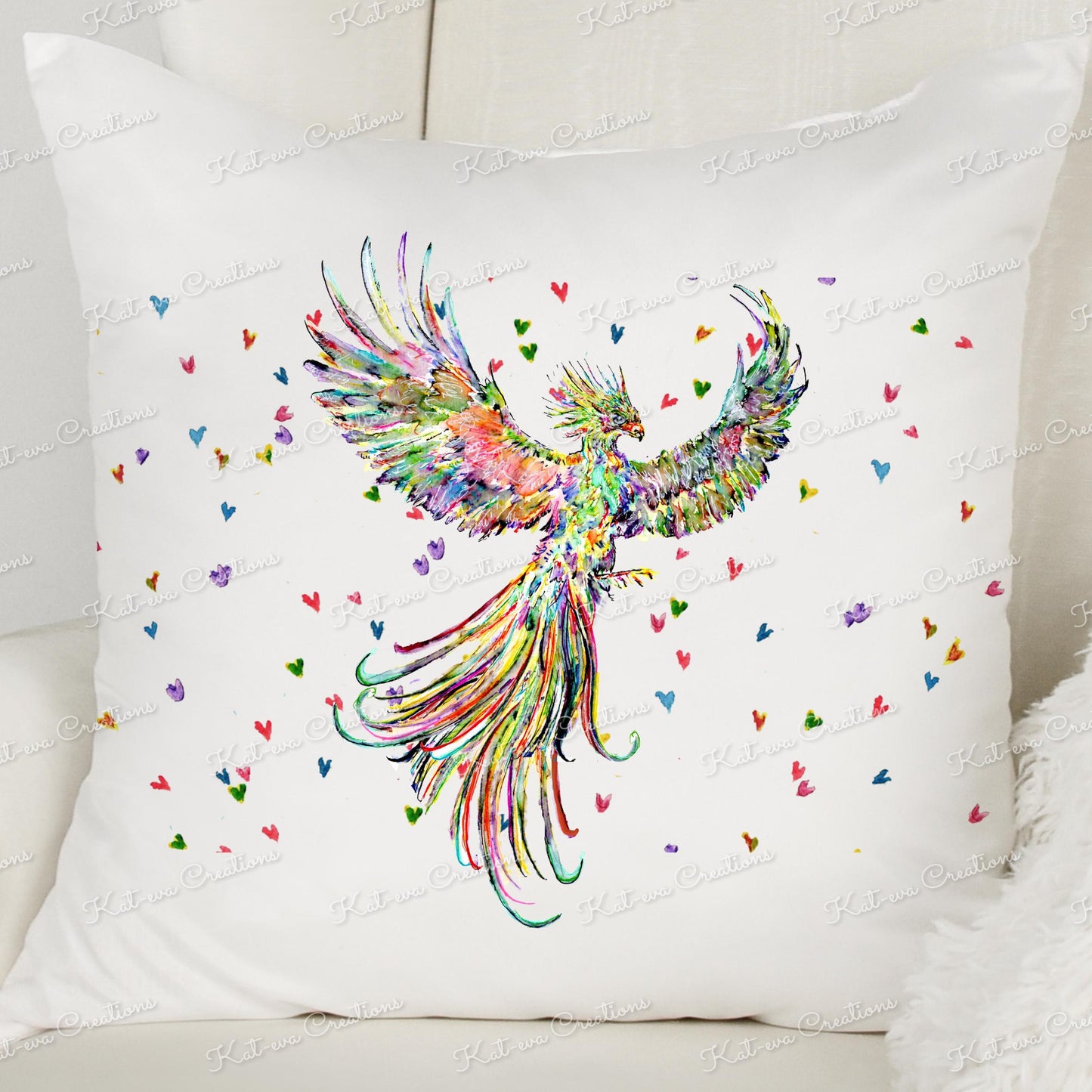phoenix cushion. personalised phoenix pillow. Ideal Christmas or birthday present. Secret Santa gift. Easter, mothers fathers day present.