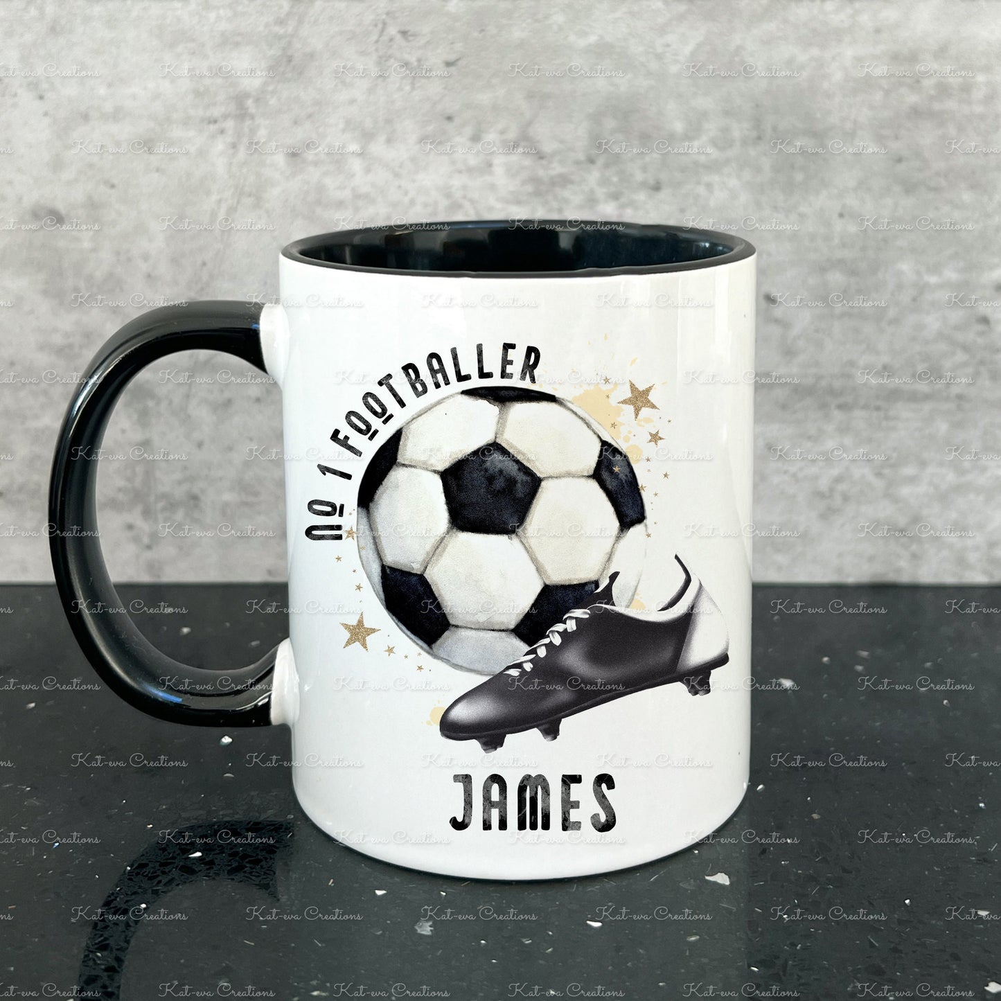 Personalised football mug. ideal christmas or birthday gift. coach present