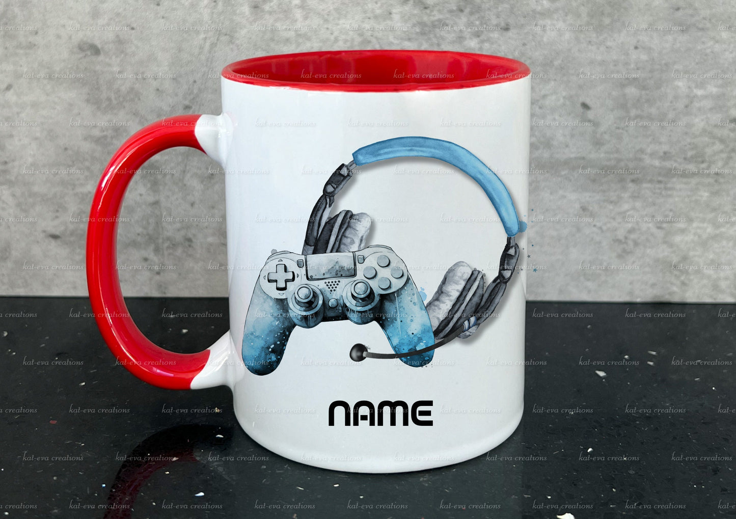Gamer mug, personalised gaming cup. teenager, birthday mug. Fathers Day gift. choice of controllers and colours