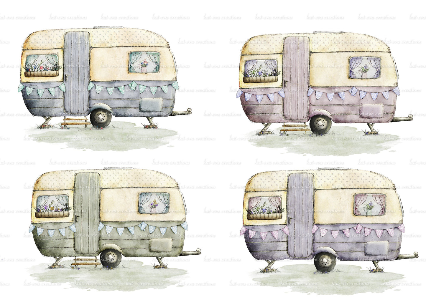 caravan mug. personalised vintage caravan cup. choice of colours